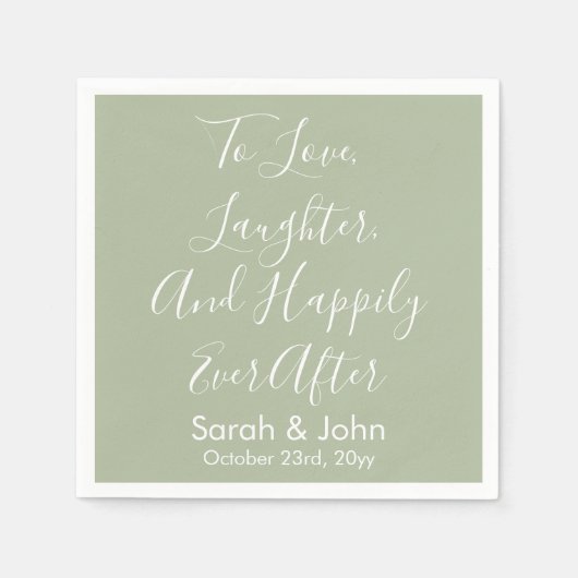 Sage Custom Personalisiert Script Wedding Receptio Serviette (Vorderseite)