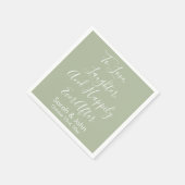Sage Custom Personalisiert Script Wedding Receptio Serviette (Ecke)