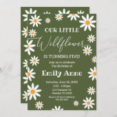 Sage Daisies Wild flower Birthday invitation Einladung (Vorne/Hinten)