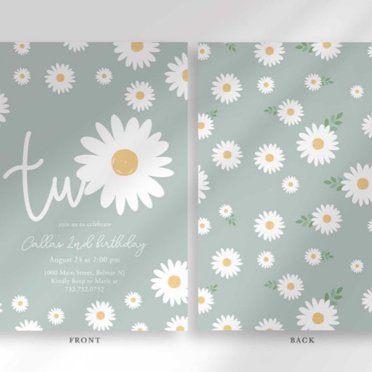 Sage Daisy 2. Geburtstag Einladung