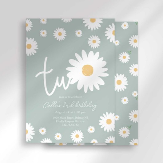 Sage Daisy 2. Geburtstag Einladung