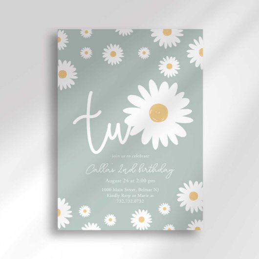 Sage Daisy 2. Geburtstag Einladung