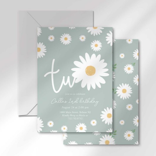 Sage Daisy 2. Geburtstag Einladung