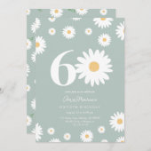 Sage Daisy 60. Geburtstag Einladung (Vorne/Hinten)