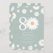 Sage Daisy 80. Geburtstag Einladung (Vorne/Hinten)
