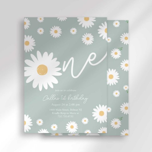 Sage Daisy Einladung zum 1. Geburtstag