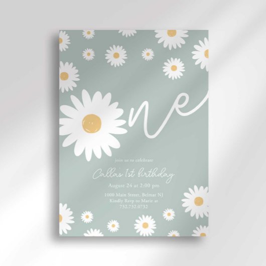 Sage Daisy Einladung zum 1. Geburtstag