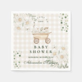 Sage Daisy Silly Goose Baby Shower Serviette (Vorderseite)