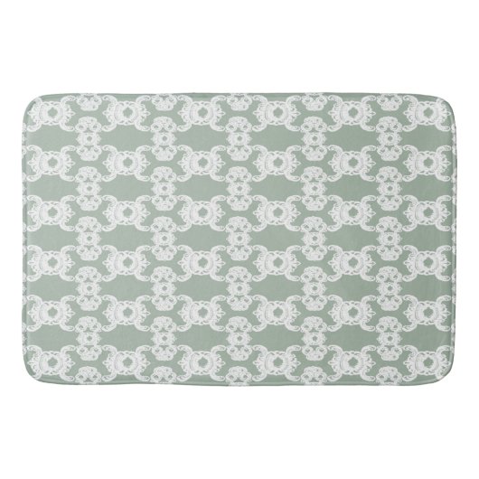 Sage Damask Bath Mat Badematte (Vorderseite)