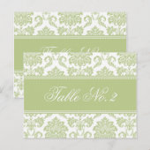 Sage Damask Hochzeit Tischnummer (Vorne/Hinten)