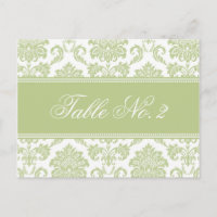 Sage Damask Hochzeit Tischnummer