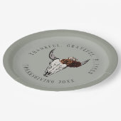 Sage dankbar dankbar gesegnete Erntedank Pappteller (Schrägansicht)