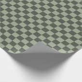 Sage Dark Green Checker Checkerboard Checkered Geschenkpapier (Ecke)