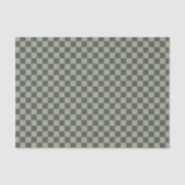 Sage Dark Green Checker Checkerboard Checkered Seidenpapier (Vorderseite)