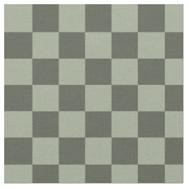 Sage Dark Green Checker Checkerboard Checkered Stoff