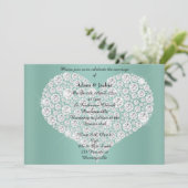 SAGE DIAMOND HERZELEGANT WEDING Einladung (Stehend Vorderseite)
