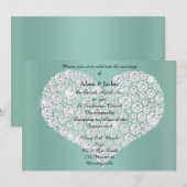 SAGE DIAMOND HERZELEGANT WEDING Einladung (Vorne/Hinten)