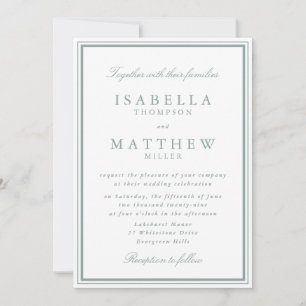 Sage Double Frame Hochzeitseinladung Einladung