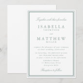 Sage Double Frame Hochzeitseinladung Einladung (Vorne/Hinten)