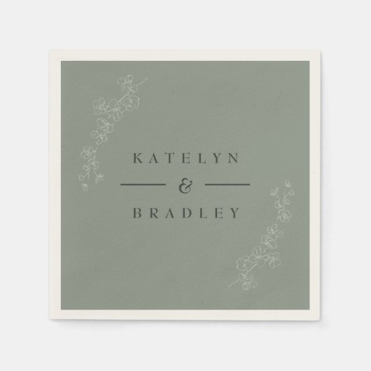 Sage Dream Wedding Napkins Serviette (Vorderseite)