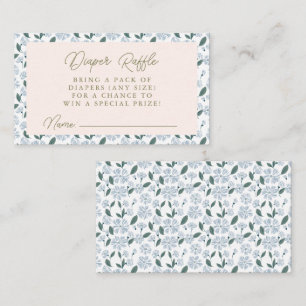 Sage Dusty Blue Floral Baby Dusche Windelwanne Win Begleitkarte