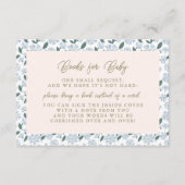 Sage Dusty Blue Floral Baby Shooting Books for Bab Begleitkarte (Vorderseite)