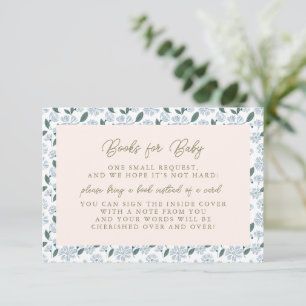Sage Dusty Blue Floral Baby Shooting Books for Bab Begleitkarte