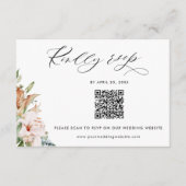 Sage, Earthy Blooms QR Code UAwg Online-Hochzeit Begleitkarte (Vorderseite)