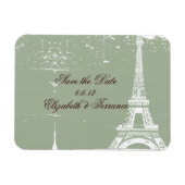 Sage Eiffelturm Save the Date Hochzeitsmagnete Magnet (Horizontal)