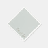 Sage einfach Gold Script Hochzeitscocktail Serviette (Ecke)