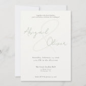 Sage Elegant & Minimal | Modern & Simple Wedding Einladung (Vorderseite)