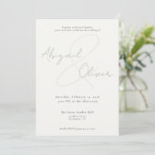 Sage Elegant & Minimal | Modern & Simple Wedding Einladung (Stehend Vorderseite)