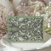 Sage Elegante Jugendstil-Save the Date-Karte Einladung