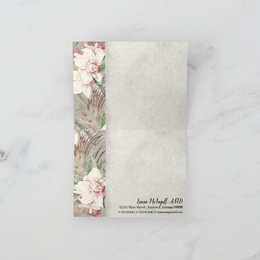 Sage Elegante tropische Blumenblätter Vielen Dank Dankeskarte (Innenseite)