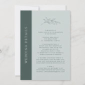 Sage Emerald Monogram All in One Wedding Einladung (Rückseite)