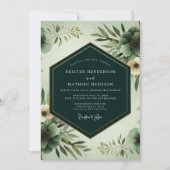 Sage Ethereal Bloom Wedding Einladung (Vorderseite)