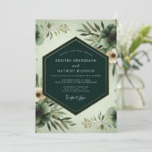 Sage Ethereal Bloom Wedding Einladung (Stehend Vorderseite)