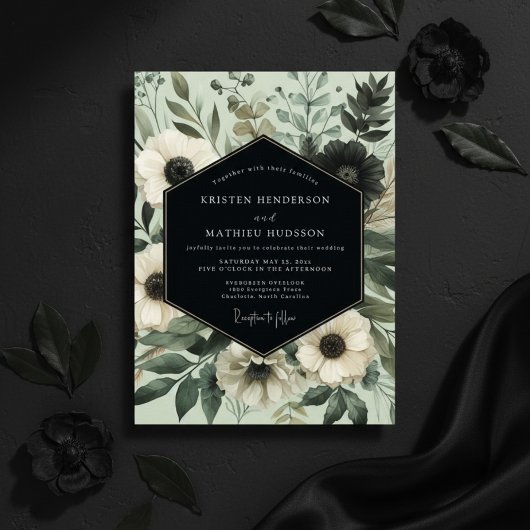 Sage Ethereal Botanical Wedding Einladung