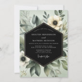 Sage Ethereal Flora Hochzeit Einladung (Vorderseite)