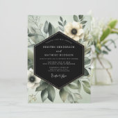 Sage Ethereal Flora Hochzeit Einladung (Stehend Vorderseite)