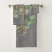 SAGE EUCALYPTUS BRUSHED METALLIC GRAY BATH BADHANDTUCH SET (Insitu)