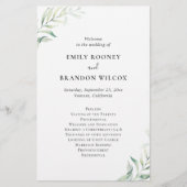 Sage Eucalyptus Elegant Wedding Program (Vorderseite)