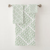 SAGE EUCALYPTUS GRID PATTERN BADEZIMMER TOWEL SET (Insitu)