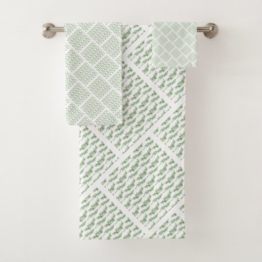 SAGE EUCALYPTUS GRID PATTERN BADEZIMMER TOWEL SET (Insitu)