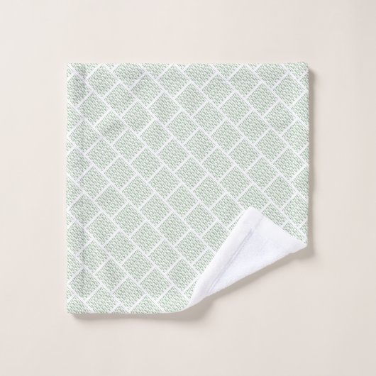 SAGE EUCALYPTUS GRID PATTERN BADEZIMMER TOWEL SET (Waschlappen)