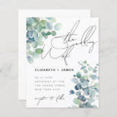 Sage Eukalyptus Minimalistisch Low Cost Wedite Ein (Vorne/Hinten)