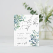 Sage Eukalyptus Minimalistisch Low Cost Wedite Ein (Stehend Vorderseite)