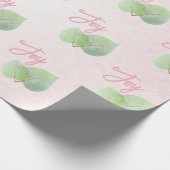 Sage Eukalyptus pink Hintergrund Join Script Geschenkpapier (Ecke)