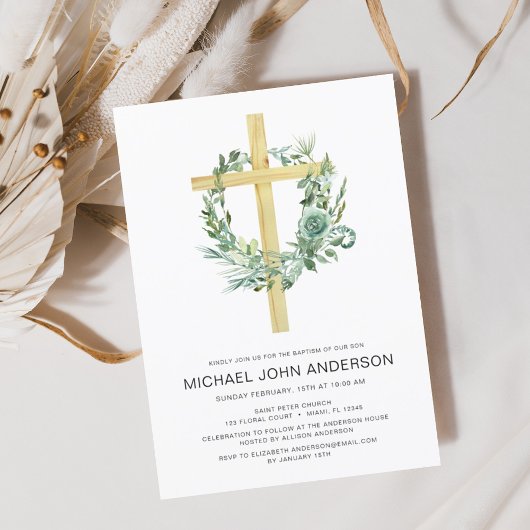 Sage Eukalyptus Taufen Grüne Einladung