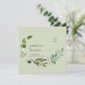 Sage Eukalyptus Wedding Save the Date (Stehend Vorderseite)